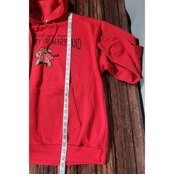 Maryland Terrapins Pullover Hoodie Red Adult Size L - Picture 4 of 4